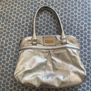 Authentic Marc Jacobs metallic silver shoulder bag.